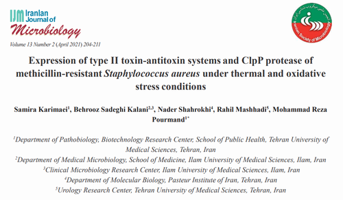 Expression of type ii toxin-antitoxin systems and clpp protease of methicillin-resistant staphylococcus aureus under thermal and oxidative stress conditions